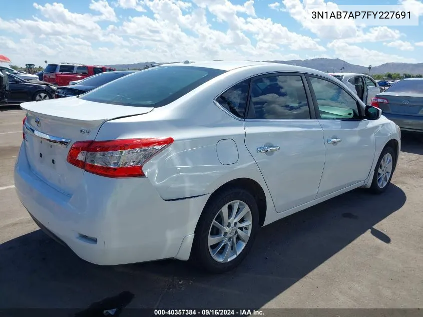 2015 Nissan Sentra Sv VIN: 3N1AB7AP7FY227691 Lot: 40357384