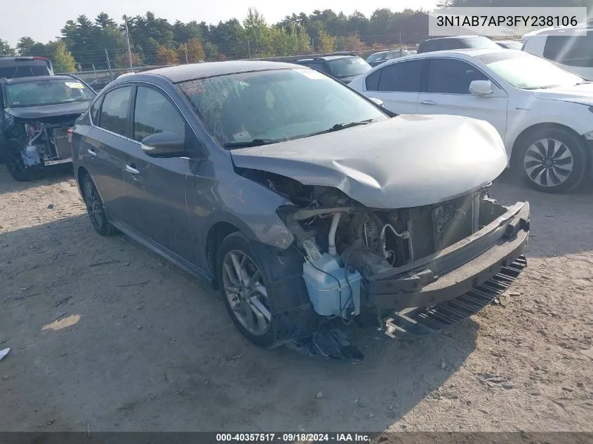 2015 Nissan Sentra S/Sv/Sr/Sl VIN: 3N1AB7AP3FY238106 Lot: 40357517