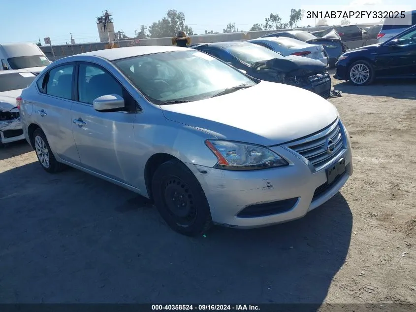 2015 Nissan Sentra Sv VIN: 3N1AB7AP2FY332025 Lot: 40358524