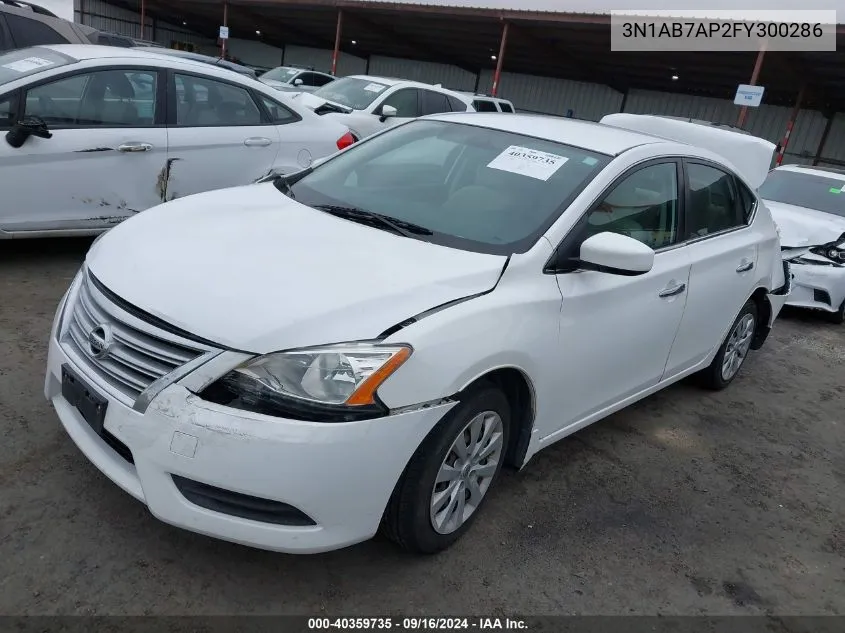 2015 Nissan Sentra S VIN: 3N1AB7AP2FY300286 Lot: 40359735