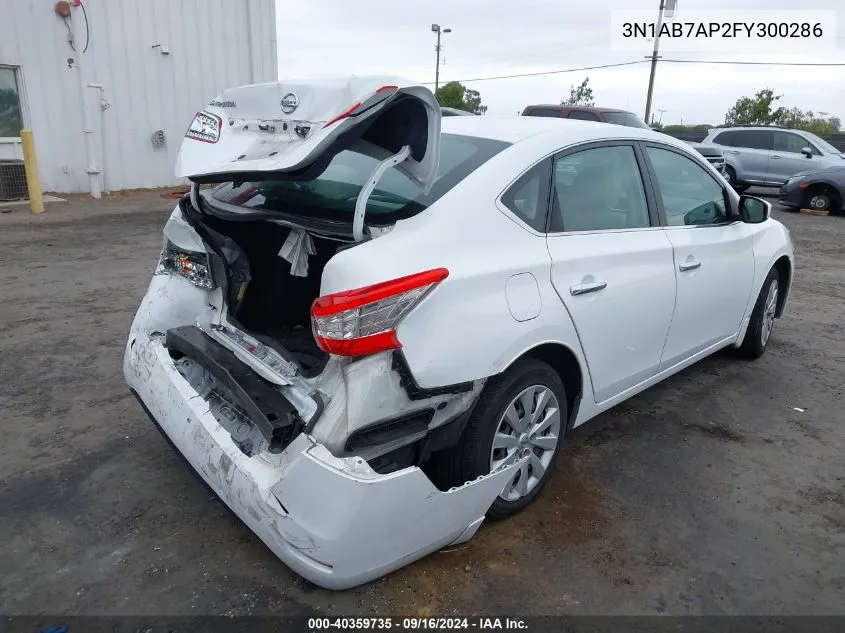 2015 Nissan Sentra S VIN: 3N1AB7AP2FY300286 Lot: 40359735