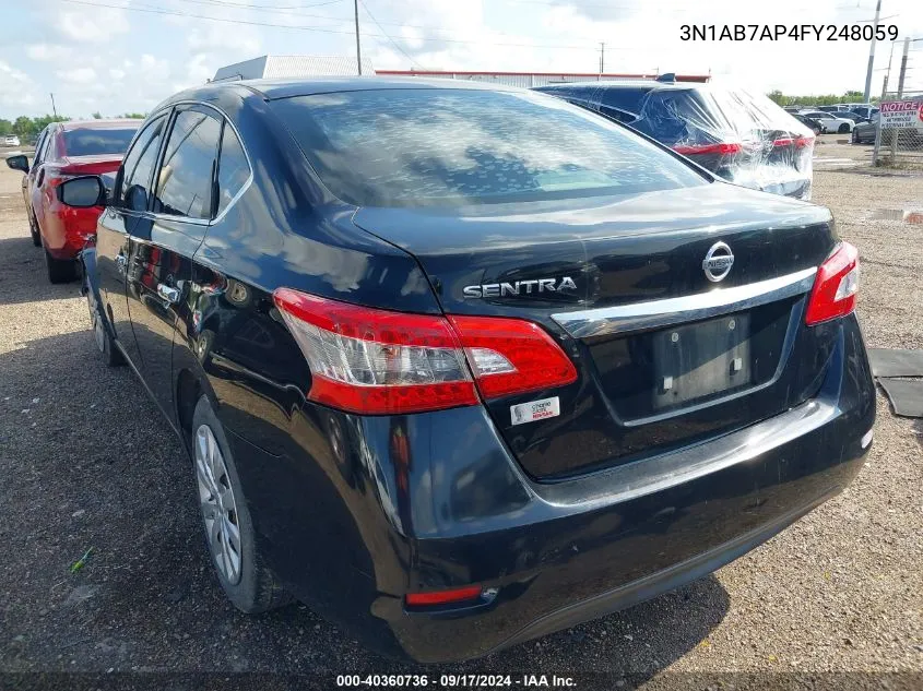 3N1AB7AP4FY248059 2015 Nissan Sentra S