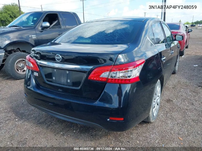 3N1AB7AP4FY248059 2015 Nissan Sentra S