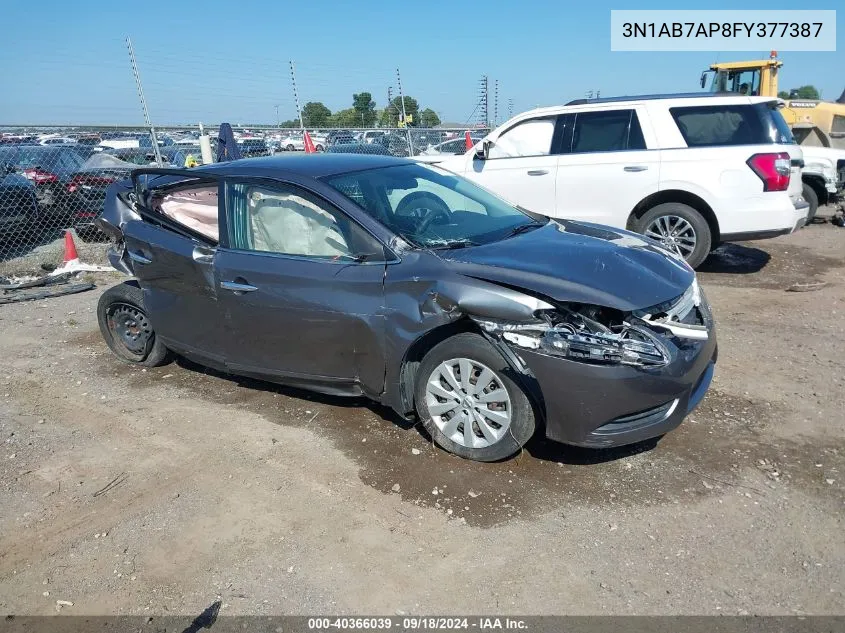 2015 Nissan Sentra S VIN: 3N1AB7AP8FY377387 Lot: 40366039