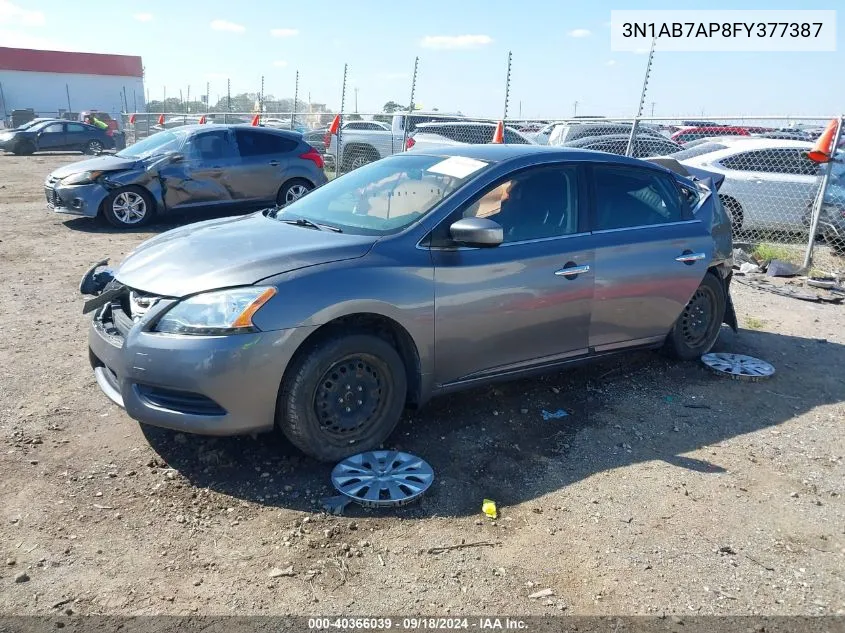 2015 Nissan Sentra S VIN: 3N1AB7AP8FY377387 Lot: 40366039