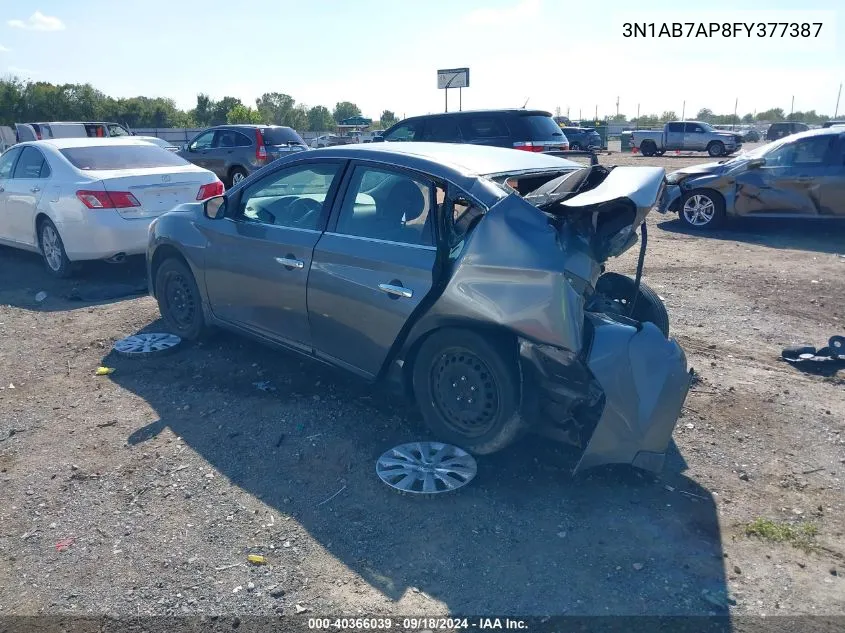 2015 Nissan Sentra S VIN: 3N1AB7AP8FY377387 Lot: 40366039