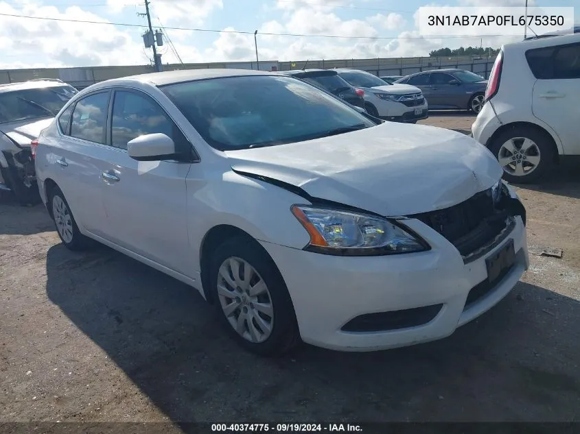 2015 Nissan Sentra Sv VIN: 3N1AB7AP0FL675350 Lot: 40374775