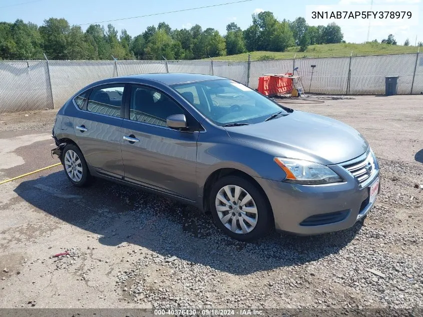 2015 Nissan Sentra S VIN: 3N1AB7AP5FY378979 Lot: 40376430