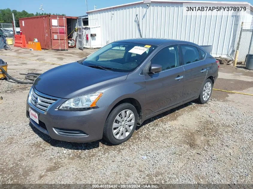 2015 Nissan Sentra S VIN: 3N1AB7AP5FY378979 Lot: 40376430