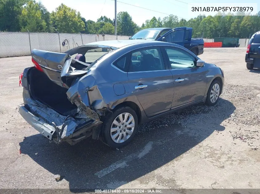 2015 Nissan Sentra S VIN: 3N1AB7AP5FY378979 Lot: 40376430