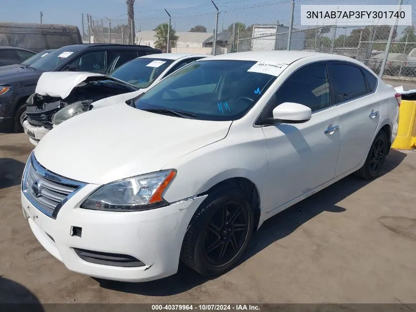 2015 Nissan Sentra Sv VIN: 3N1AB7AP3FY301740 Lot: 40379964