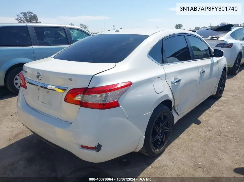 2015 Nissan Sentra Sv VIN: 3N1AB7AP3FY301740 Lot: 40379964