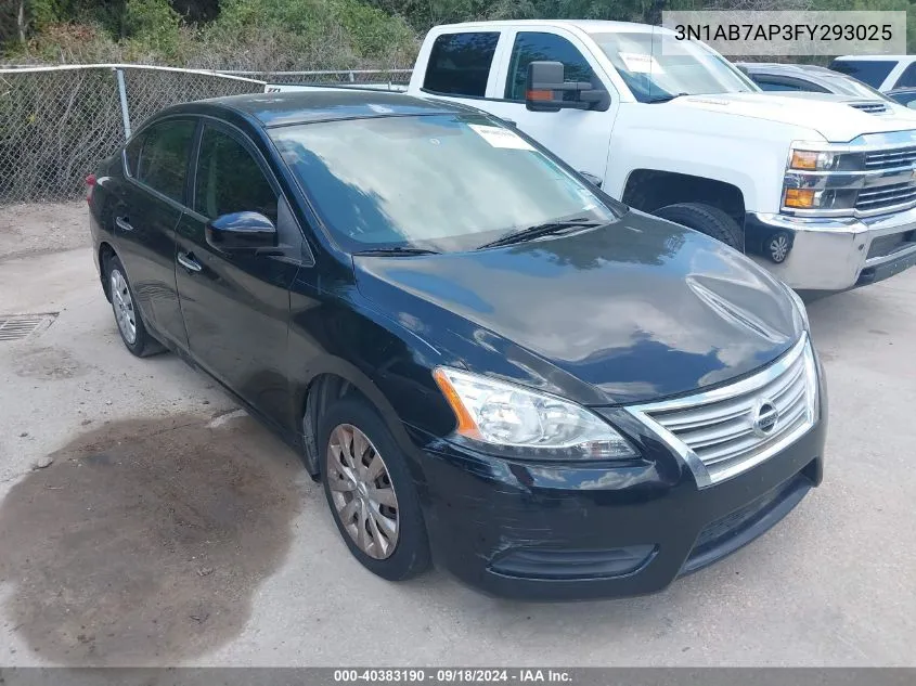 2015 Nissan Sentra S VIN: 3N1AB7AP3FY293025 Lot: 40383190