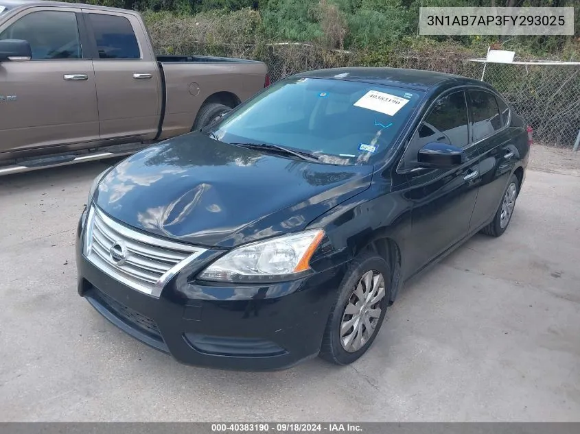 2015 Nissan Sentra S VIN: 3N1AB7AP3FY293025 Lot: 40383190