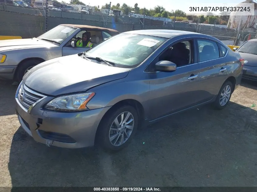 2015 Nissan Sentra Sv VIN: 3N1AB7AP8FY337245 Lot: 40383850