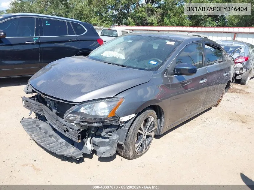 2015 Nissan Sentra S VIN: 3N1AB7AP3FY346404 Lot: 40397070