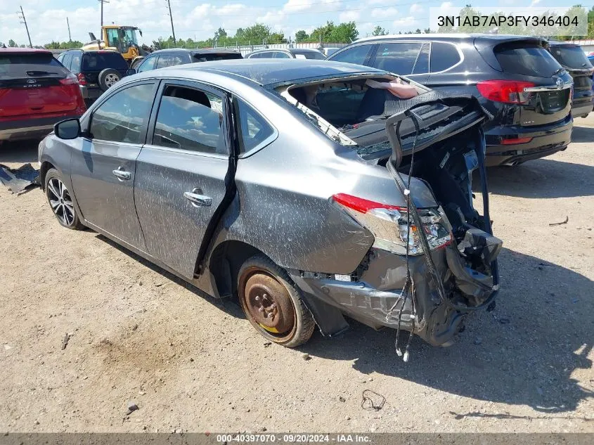 2015 Nissan Sentra S VIN: 3N1AB7AP3FY346404 Lot: 40397070