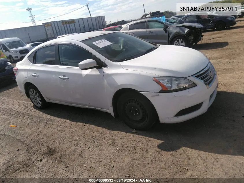 2015 Nissan Sentra Sv VIN: 3N1AB7AP9FY357911 Lot: 40398532