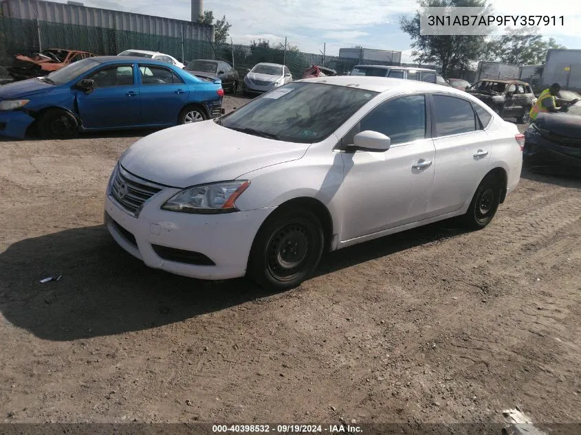 2015 Nissan Sentra Sv VIN: 3N1AB7AP9FY357911 Lot: 40398532