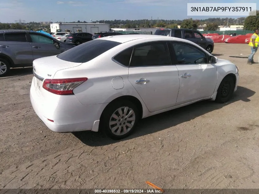 3N1AB7AP9FY357911 2015 Nissan Sentra Sv