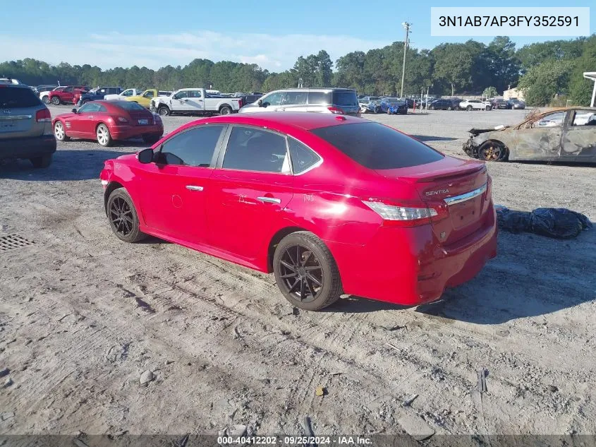 2015 Nissan Sentra Sr VIN: 3N1AB7AP3FY352591 Lot: 40412202