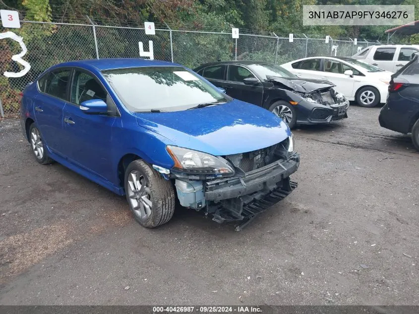 2015 Nissan Sentra Sr VIN: 3N1AB7AP9FY346276 Lot: 40426987