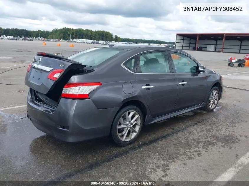 2015 Nissan Sentra Sr VIN: 3N1AB7AP0FY308452 Lot: 40456348