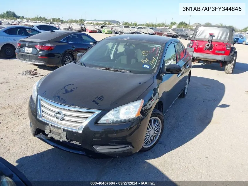 2015 Nissan Sentra S VIN: 3N1AB7AP3FY344846 Lot: 40457604