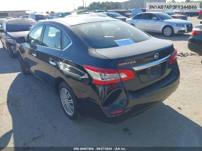 2015 Nissan Sentra S VIN: 3N1AB7AP3FY344846 Lot: 40457604