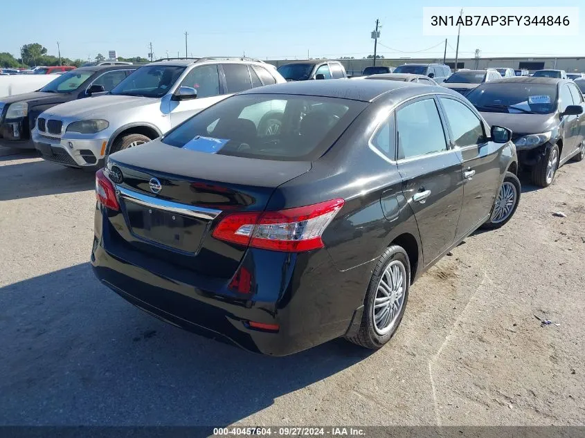 2015 Nissan Sentra S VIN: 3N1AB7AP3FY344846 Lot: 40457604