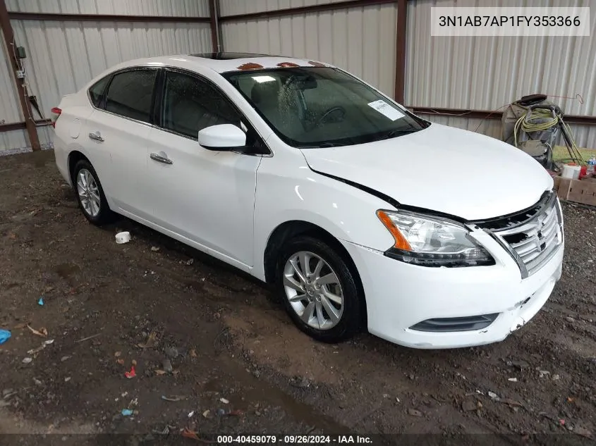 2015 Nissan Sentra Sv VIN: 3N1AB7AP1FY353366 Lot: 40459079