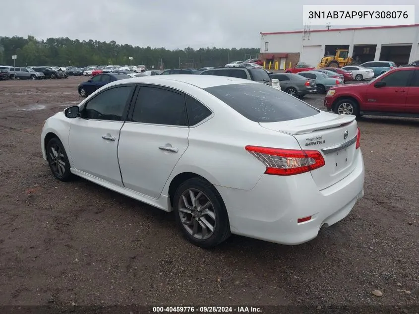 2015 Nissan Sentra S/Sv/Sr/Sl VIN: 3N1AB7AP9FY308076 Lot: 40459776