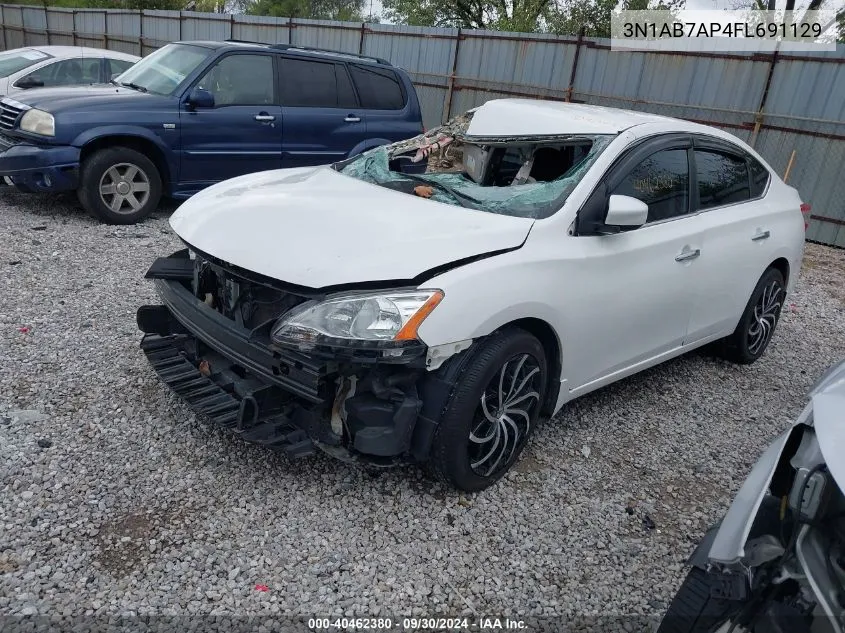 2015 Nissan Sentra S/Sv/Sr/Sl VIN: 3N1AB7AP4FL691129 Lot: 40462380