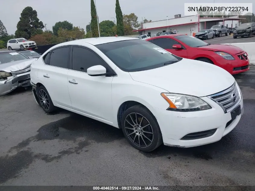 2015 Nissan Sentra Fe+ S/S/Sl/Sr/Sv VIN: 3N1AB7AP8FY223794 Lot: 40462514