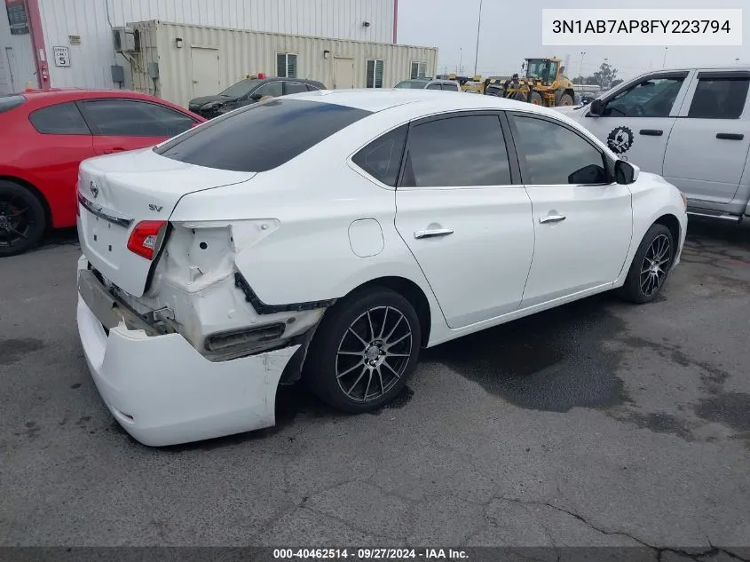 2015 Nissan Sentra Fe+ S/S/Sl/Sr/Sv VIN: 3N1AB7AP8FY223794 Lot: 40462514