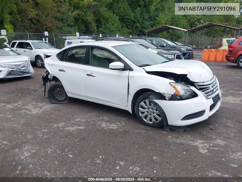 2015 Nissan Sentra S/Sv/Sr/Sl VIN: 3N1AB7AP5FY291096 Lot: 40463035