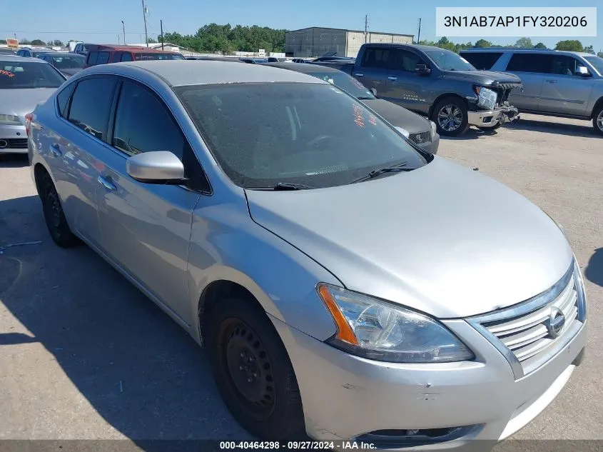 2015 Nissan Sentra S VIN: 3N1AB7AP1FY320206 Lot: 40464298