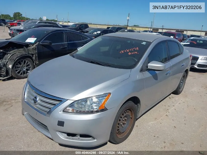 2015 Nissan Sentra S VIN: 3N1AB7AP1FY320206 Lot: 40464298