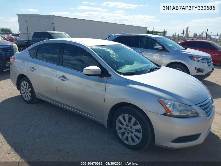 2015 Nissan Sentra S VIN: 3N1AB7AP3FY330686 Lot: 40470082