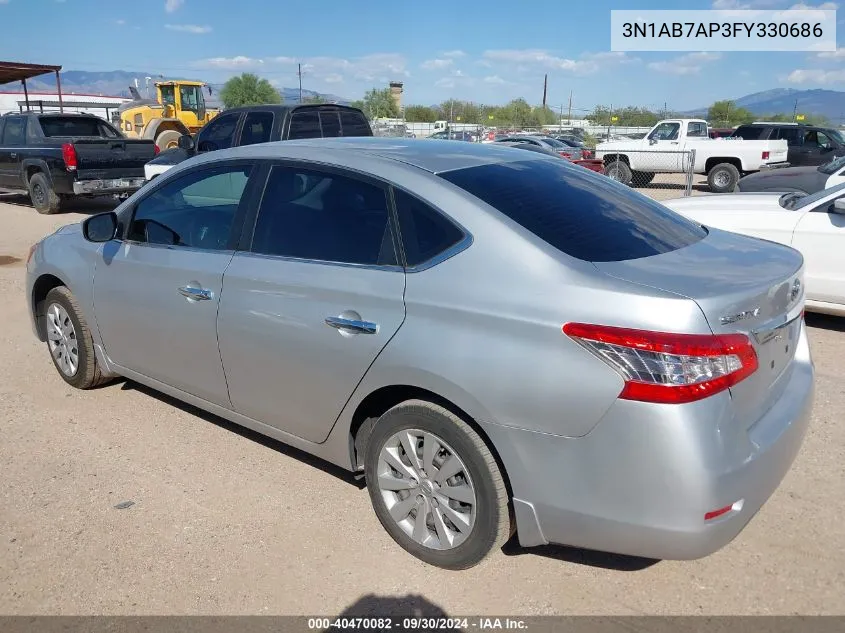 2015 Nissan Sentra S VIN: 3N1AB7AP3FY330686 Lot: 40470082