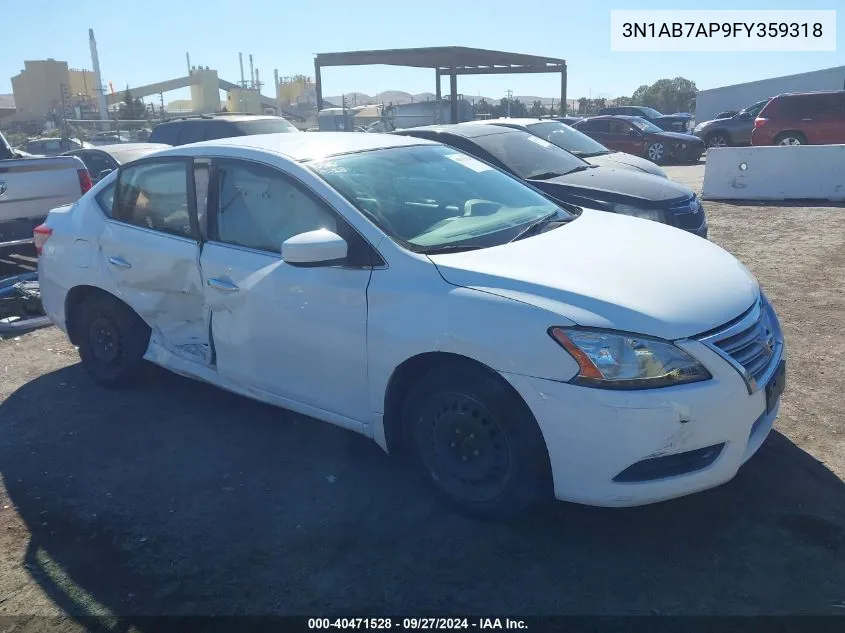 2015 Nissan Sentra S VIN: 3N1AB7AP9FY359318 Lot: 40471528