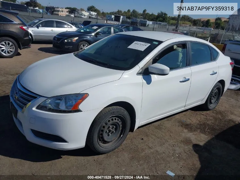 2015 Nissan Sentra S VIN: 3N1AB7AP9FY359318 Lot: 40471528