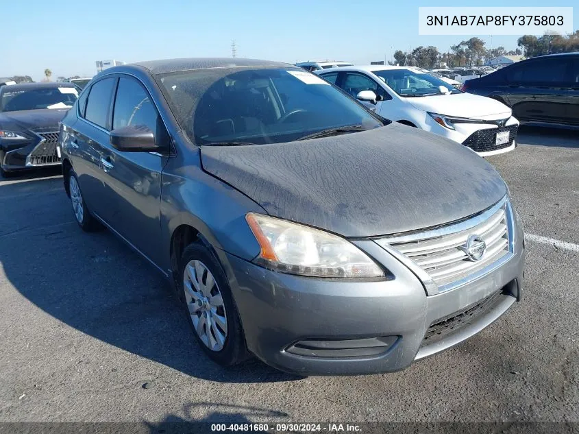 2015 Nissan Sentra S VIN: 3N1AB7AP8FY375803 Lot: 40481680