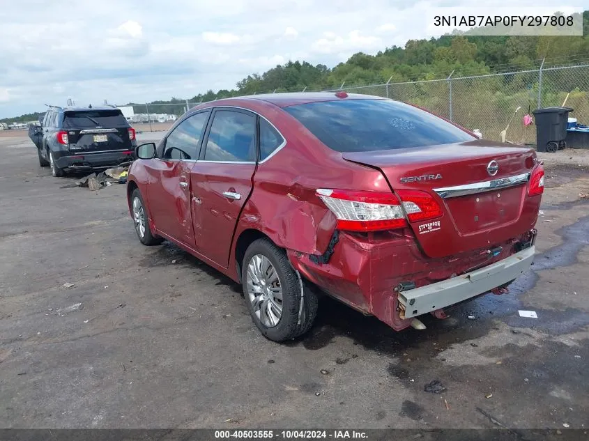 2015 Nissan Sentra Sv VIN: 3N1AB7AP0FY297808 Lot: 40503555