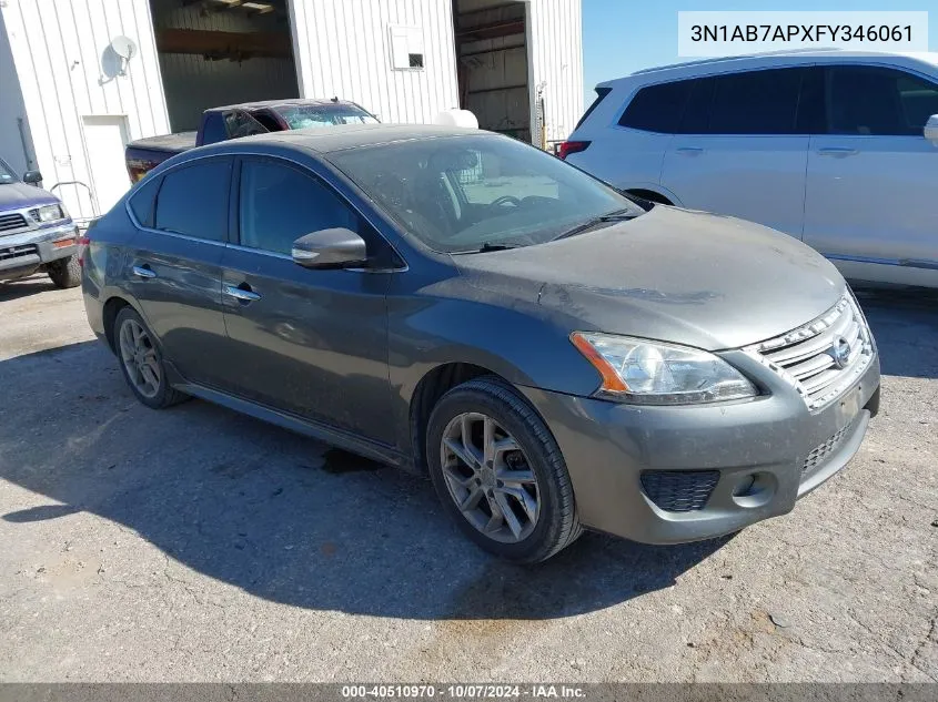 2015 Nissan Sentra Sr VIN: 3N1AB7APXFY346061 Lot: 40510970