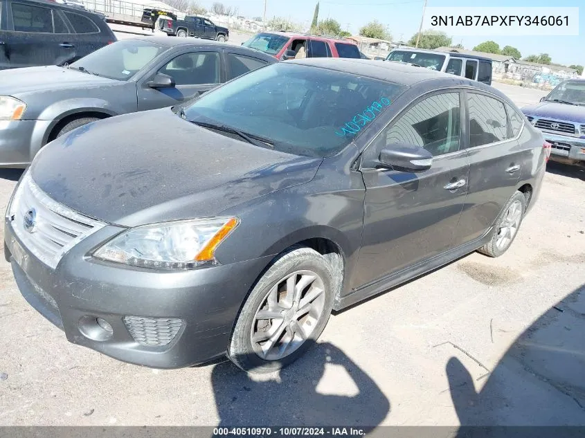 2015 Nissan Sentra Sr VIN: 3N1AB7APXFY346061 Lot: 40510970