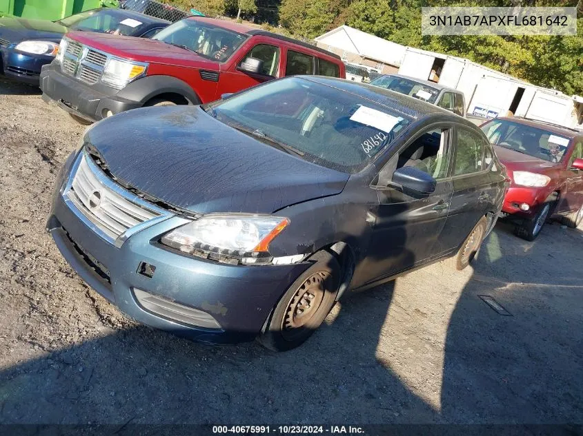 3N1AB7APXFL681642 2015 Nissan Sentra Sv