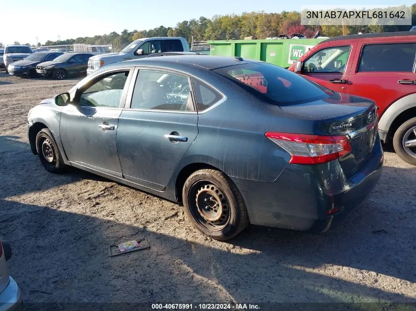 3N1AB7APXFL681642 2015 Nissan Sentra Sv