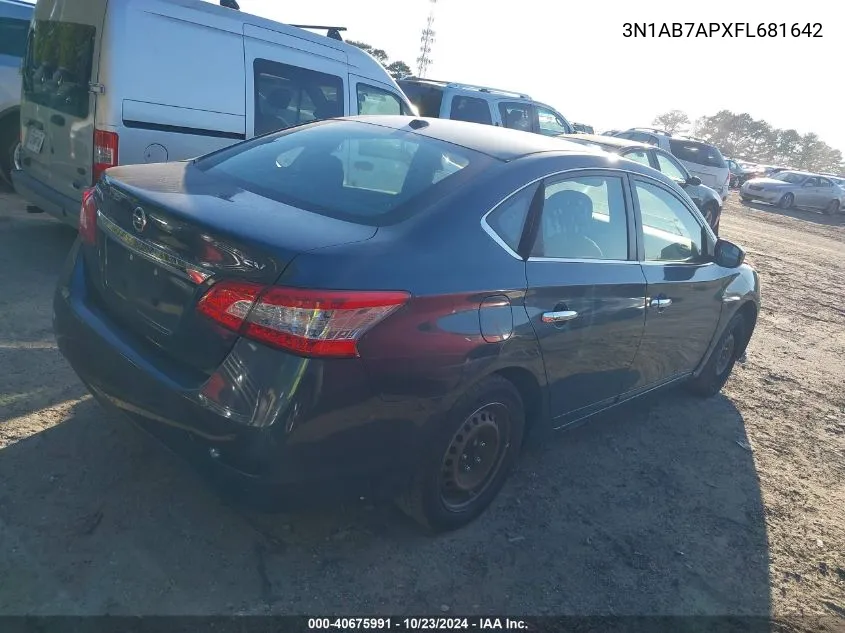 3N1AB7APXFL681642 2015 Nissan Sentra Sv