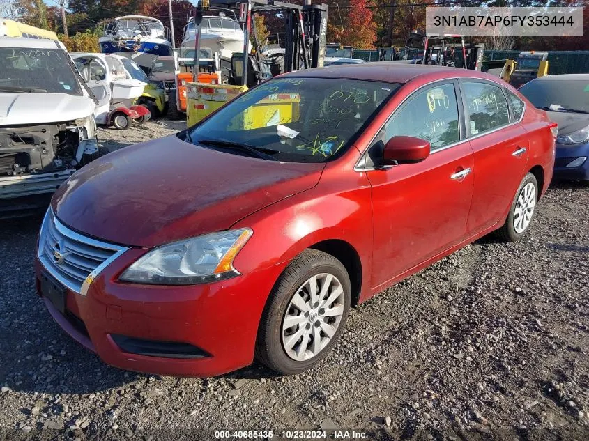 2015 Nissan Sentra Sv VIN: 3N1AB7AP6FY353444 Lot: 40685435